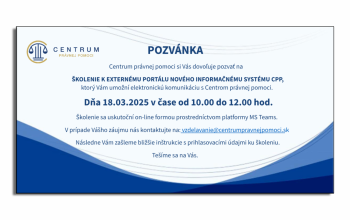 Informácia o školení pre advokátov a mediátorov